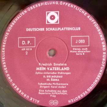 2LP Bedřich Smetana: Mein Vaterland - Symphonische Dichtung