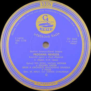 3LP Bedřich Smetana: Prodaná Nevěsta (3xLP+ BOOKLET)