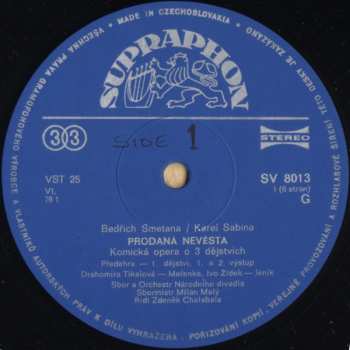 3LP/Set di cofanetti Bedřich Smetana: Prodaná Nevěsta