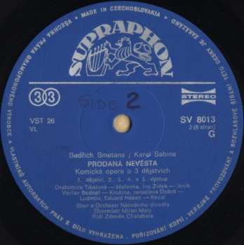 3LP/Set di cofanetti Bedřich Smetana: Prodaná Nevěsta