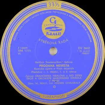 3LP Bedřich Smetana: Prodaná Nevěsta (3xLP+ BOOKLET)