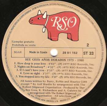 LP Bee Gees: Años Dorados 1975-1980