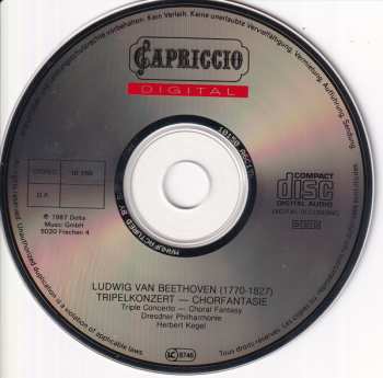 CD Ludwig van Beethoven: Tripelkonzert - Chorfantasie