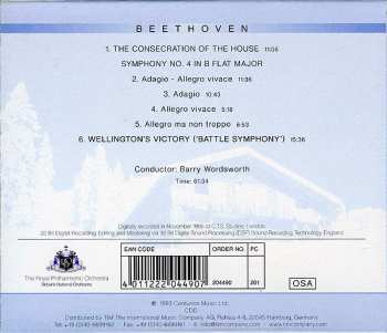 CD Ludwig van Beethoven: Symphony No. 4 In B Flat Major Opus 60 / The Consecration Of The House Opus 124 / Wellington's Victory  'Battle' Symphony Opus 91