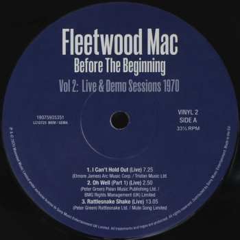 3LP Fleetwood Mac: Before The Beginning (Vol 2: Live & Demo Sessions 1970)