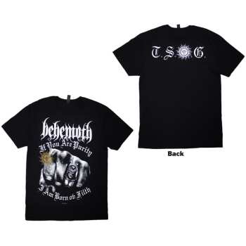 Merce Behemoth: Behemoth Unisex T-shirt: The Shit Ov God Purity Fist (black) (back Print) (small) S