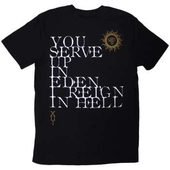 Merce Behemoth: Behemoth Unisex T-shirt: The Shit Ov God Reign In Hell (black) (back Print) (small) S