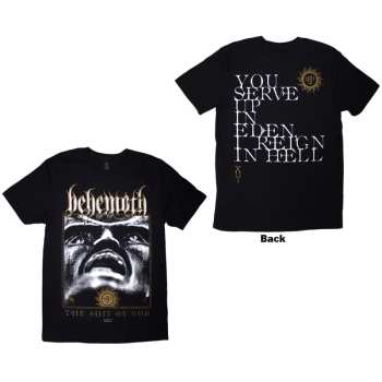 Merce Behemoth: Behemoth Unisex T-shirt: The Shit Ov God Reign In Hell (black) (back Print) (small) S