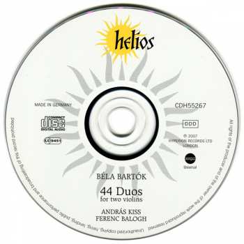 CD Béla Bartók: 44 Duos For Two Violins