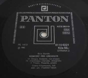 LP The Czech Philharmonic Orchestra: Koncert Pro Orchestr (Concerto For Orchestra)