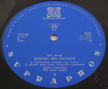 LP The Czech Philharmonic Orchestra: Koncert Pro Orchestr