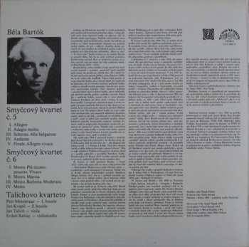 LP Béla Bartók: Smyčcové Kvartety Č. 5 A 6