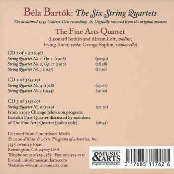 3CD/Set di cofanetti Béla Bartók: The Six String Quartets