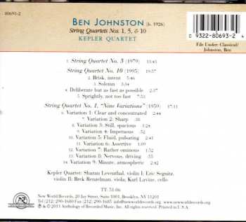 CD Ben Johnston: String Quartets Nos. 1,  5, & 10