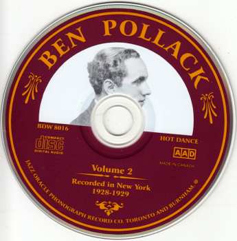 CD Ben Pollack: Volume 2 – Recorded In New York 1928-1929