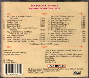 CD Ben Pollack: Volume 5 - Recorded In New York 1931