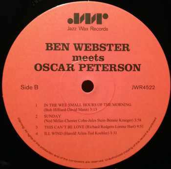 LP Oscar Peterson: Ben Webster Meets Oscar Peterson LTD