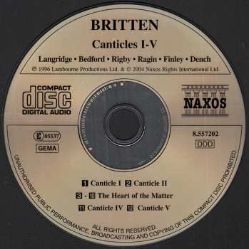 CD Benjamin Britten: Canticles I-V, The Heart Of The Matter 