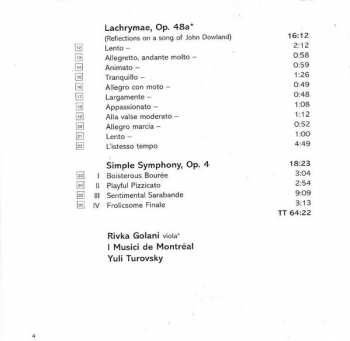 2CD Benjamin Britten: Four Sea Interludes / Passacaglia / Young Apollo / Lachrymae / Simple Symphony / Suite From 'Death In Venice' / Variations On A Theme By Frank Bridge