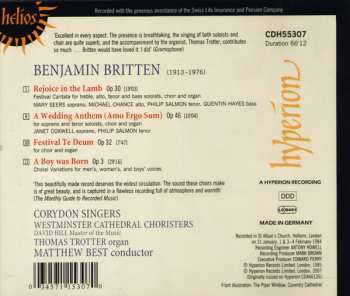 CD Benjamin Britten: A Boy Was Born / Festival Te Deum / Rejoice In The Lamb / A Wedding Anthem