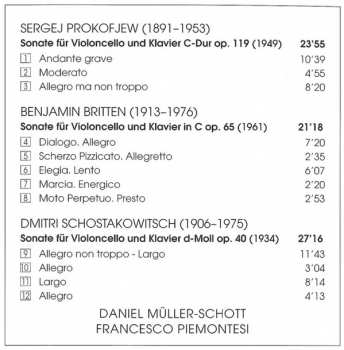 CD Sergei Prokofiev: The Cello Sonatas