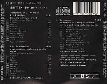 CD Benjamin Britten: Variations On A Theme Of Frank Bridge / Les Illuminations / Lachrymae
