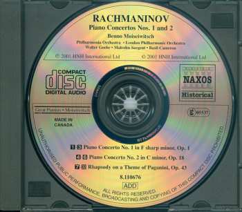 CD Sergei Vasilyevich Rachmaninoff: Moiseiwitsch 4 (Historical Recordings 1937-1948)