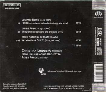SACD Mark-Anthony Turnage: Dedicated To Christian Lindberg