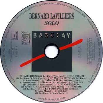 CD Bernard Lavilliers: Solo