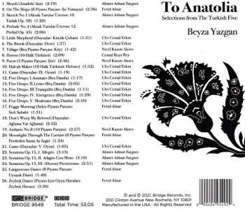 CD Beyza Yazgan: To Anatolia: Selections From The Turkish Five