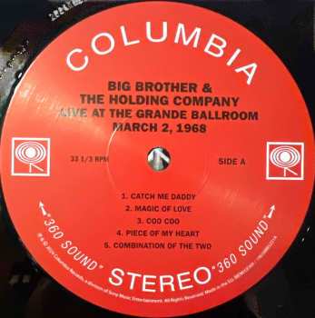 LP Big Brother & The Holding Company: Live At The Grande Ballroom, Detroit, Michigan, March 2, 1968 LTD