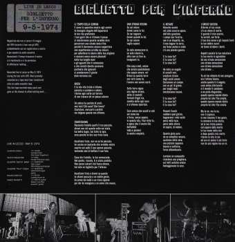 LP Biglietto Per L'Inferno: Live 1974