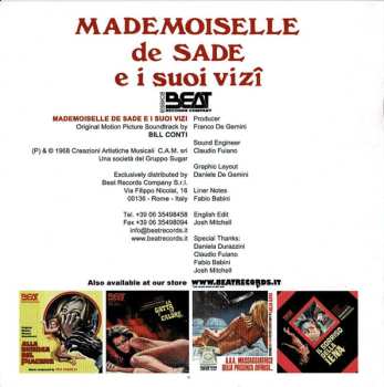 CD Bill Conti: Mademoiselle De Sade E I Suoi Vizi (Original Motion Picture Soundtrack) LTD