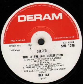 LP Bill Fay: Time Of The Last Persecution