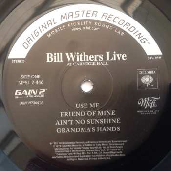 2LP Bill Withers: Bill Withers Live At Carnegie Hall LTD | NUM