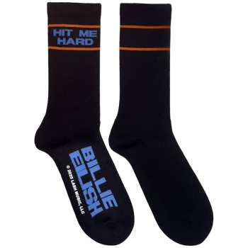 Merce Billie Eilish: Billie Eilish Unisex Terry Socks: Hit Me Hard & Soft (black) (uk Size 7 - 11) 42 - 47