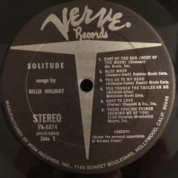 LP Billie Holiday: Solitude