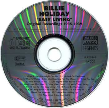 CD Billie Holiday: Easy Living 1935-1939