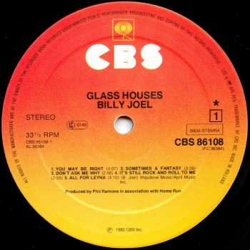 LP Billy Joel: Glass Houses