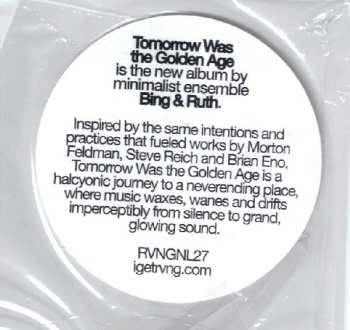 CD Bing And Ruth: Tomorrow Was The Golden Age