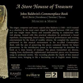 CD William Byrd: A Store Housse Of Treasure - John Baldwin's Commonplace Book