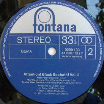 LP Black Sabbath: Attention! Black Sabbath Vol. 2