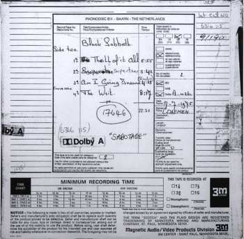 LP Black Sabbath: Sabotage