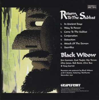 6CD/Set di cofanetti Black Widow: Sabbat Days (The Complete Anthology 1969-1972)