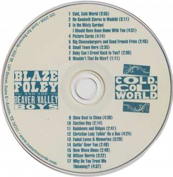 CD Blaze Foley: Cold, Cold World