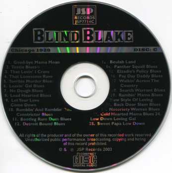 5CD/Set di cofanetti Blind Blake: All The Published Sides
