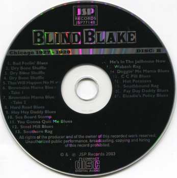 5CD/Set di cofanetti Blind Blake: All The Published Sides