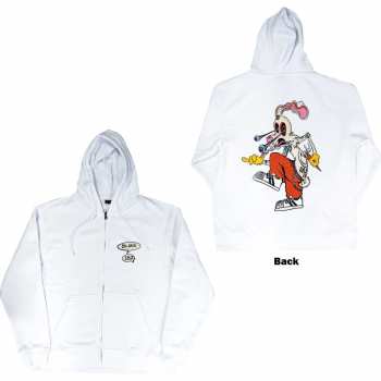 Merce Blink-182: Blink-182 Unisex Zipped Hoodie: Roger Rabbit (back Print) (small) S
