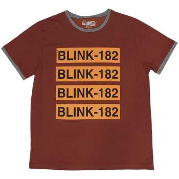 Merce Blink-182: Blink-182 Unisex Ringer T-shirt: Logo Repeat (small) S