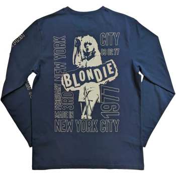 Merce Blondie: Blondie Unisex Long Sleeve T-shirt: Nyc '77 (back & Sleeve Print) (small) S